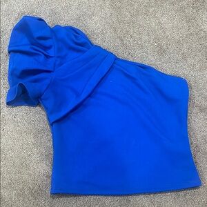 Blue one shoulder boutique top